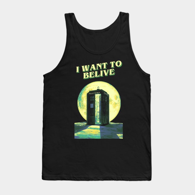 I Want To Belive Green Tradis Vintage Tank Top by Joker Keder